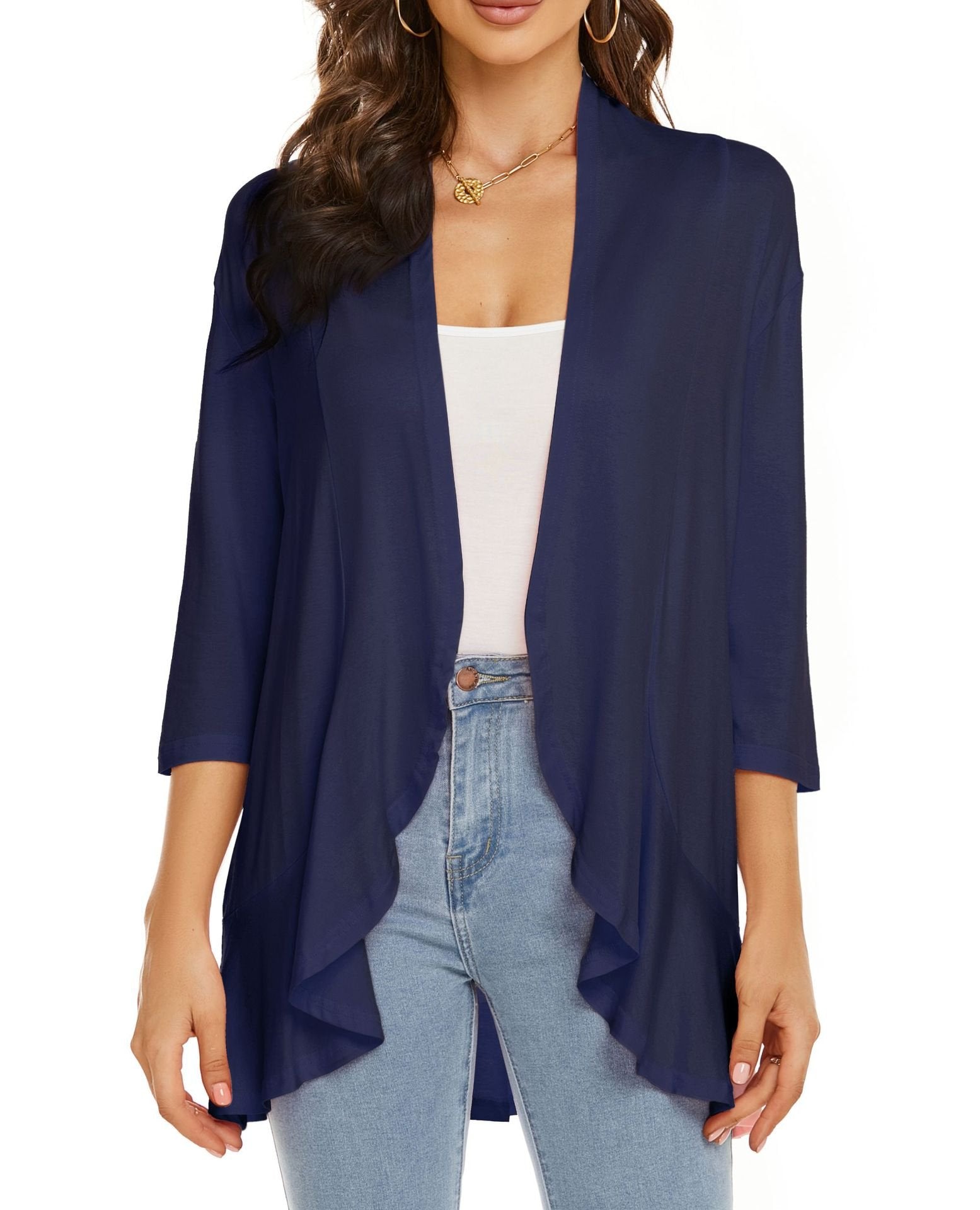 Damen Sommer Cardigan mit Offener Front