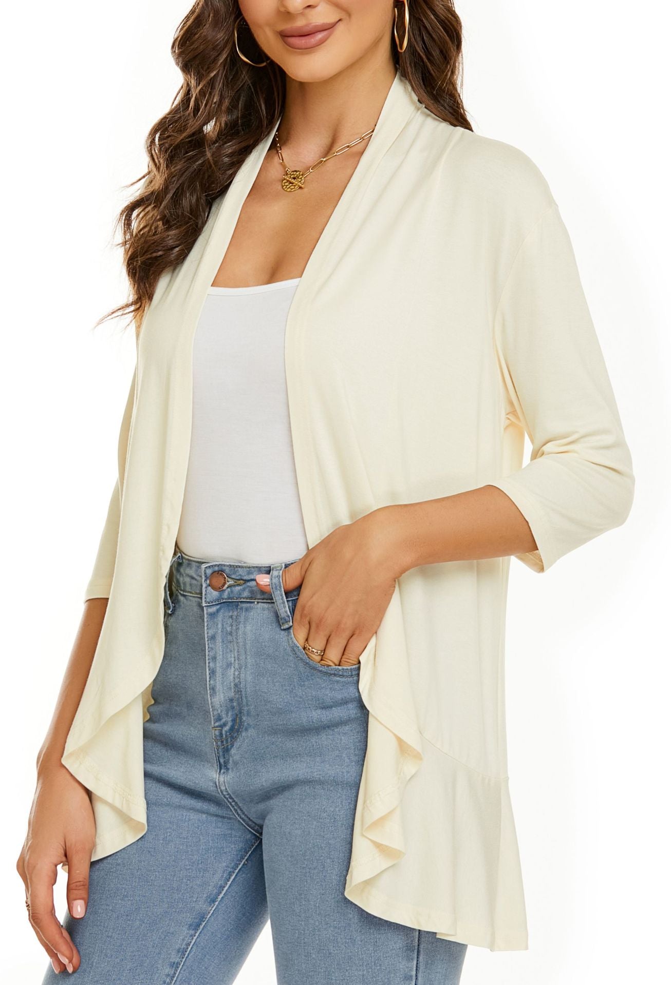 Damen Sommer Cardigan mit Offener Front