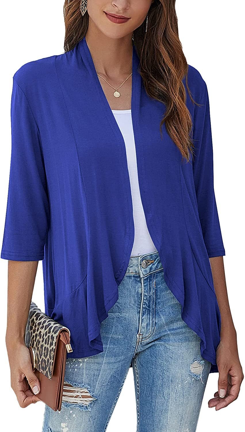 Damen Sommer Cardigan mit Offener Front
