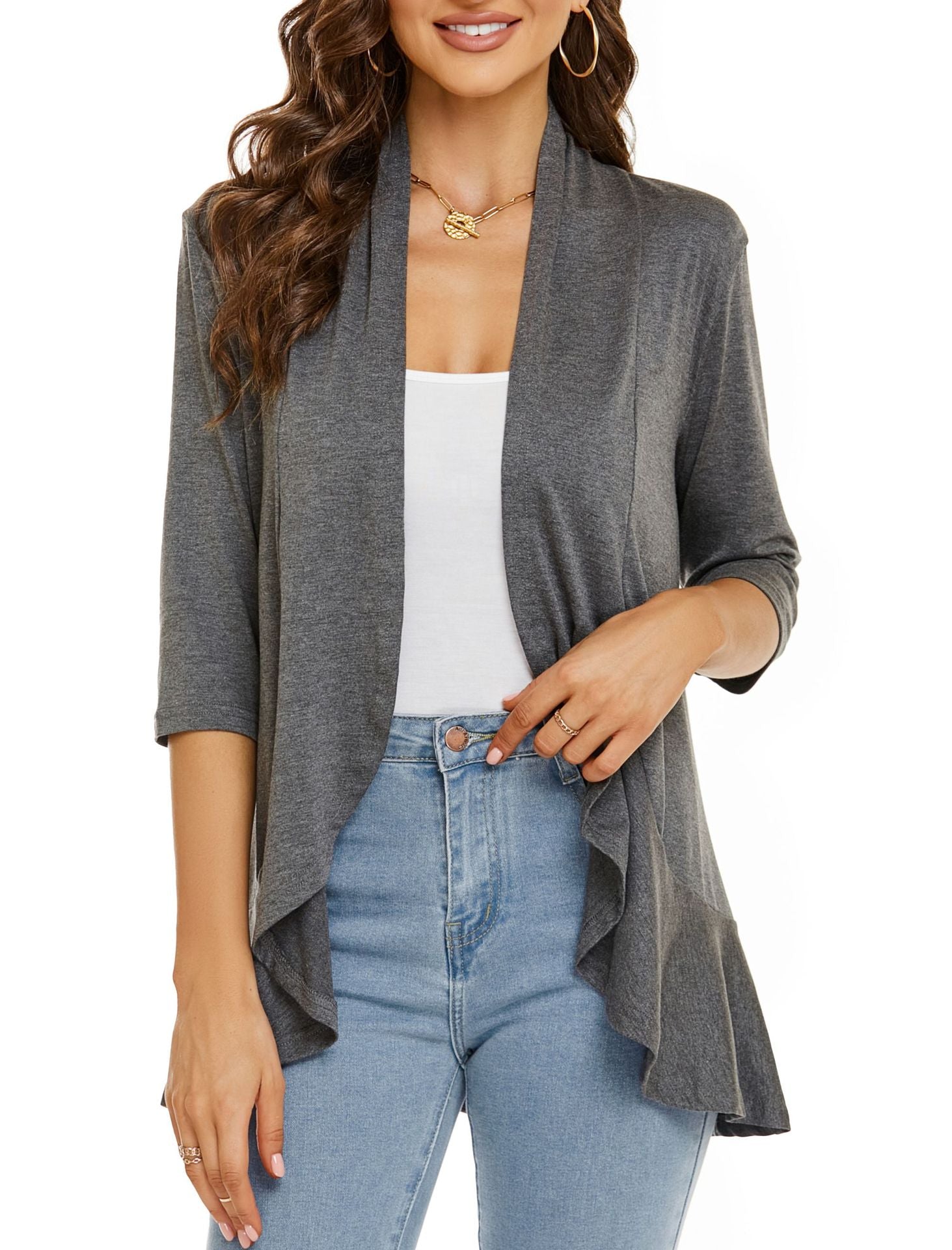 Damen Sommer Cardigan mit Offener Front
