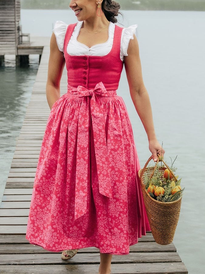 Damen Oktoberfest Dirndl mit Schürze
