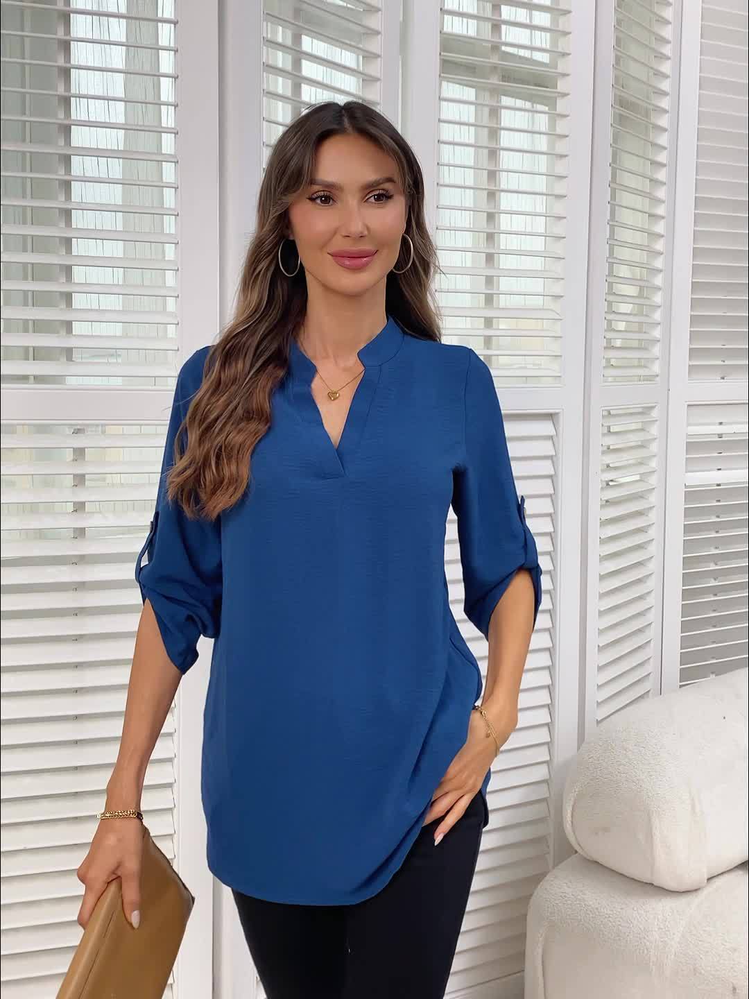 Damen Elegantes Kurzarmhemd für Frühling und Sommer