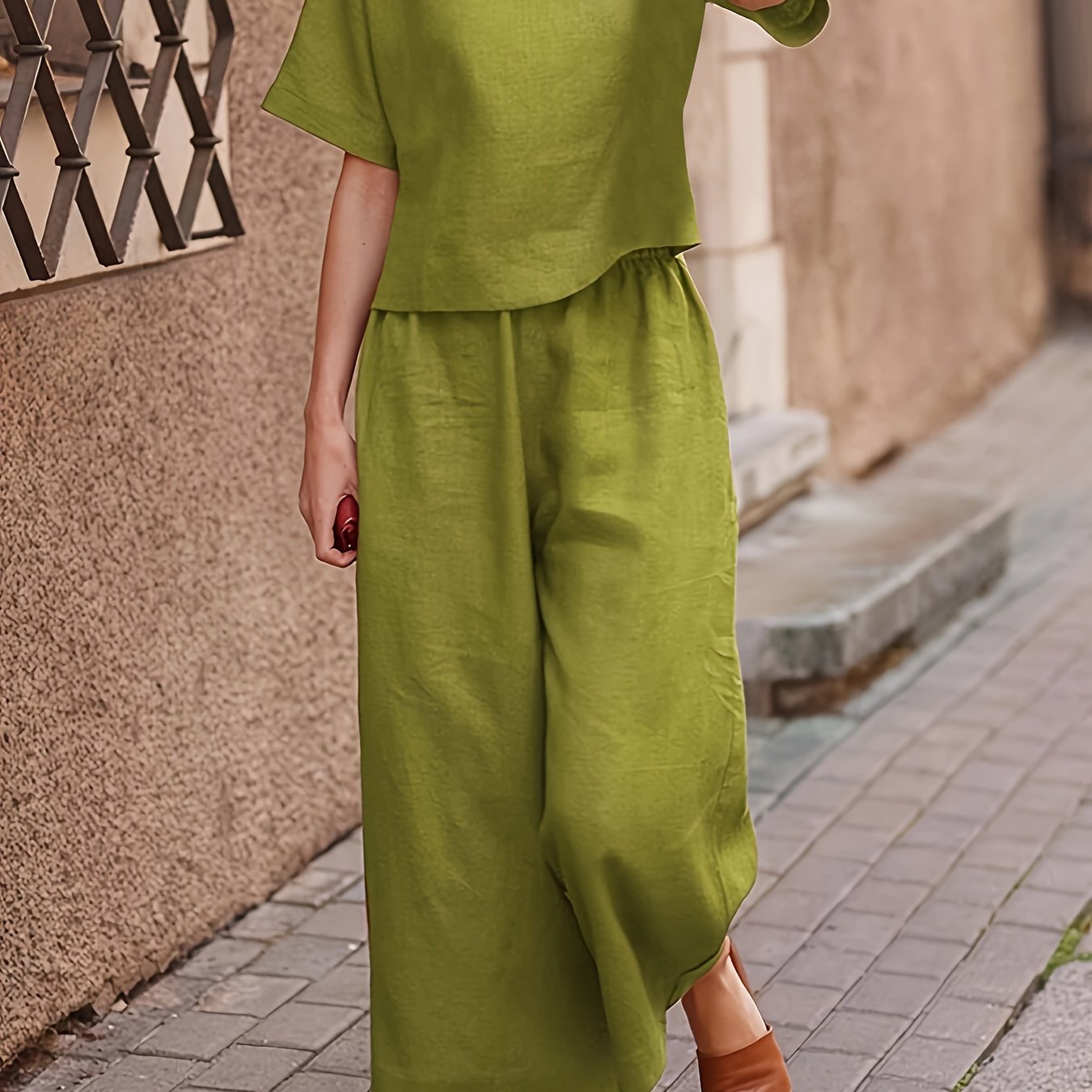 Damen Hosenanzug – Elegant & Weite Hose Lässig