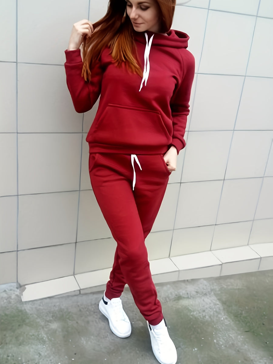 Damen Fleece Hoodie Set mit Hose
