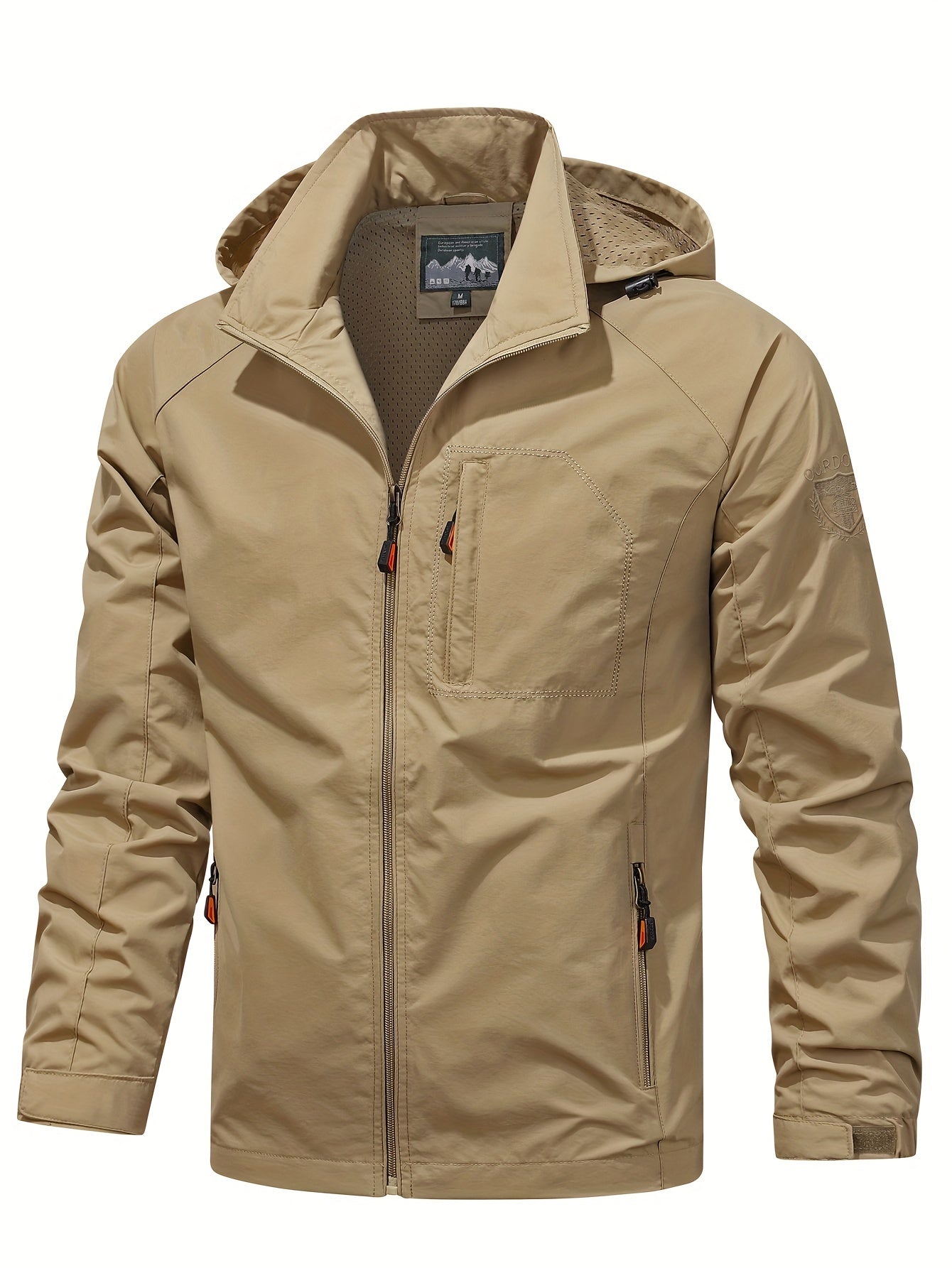 Herren Leichte Packbare Laufjacke mit Kapuze