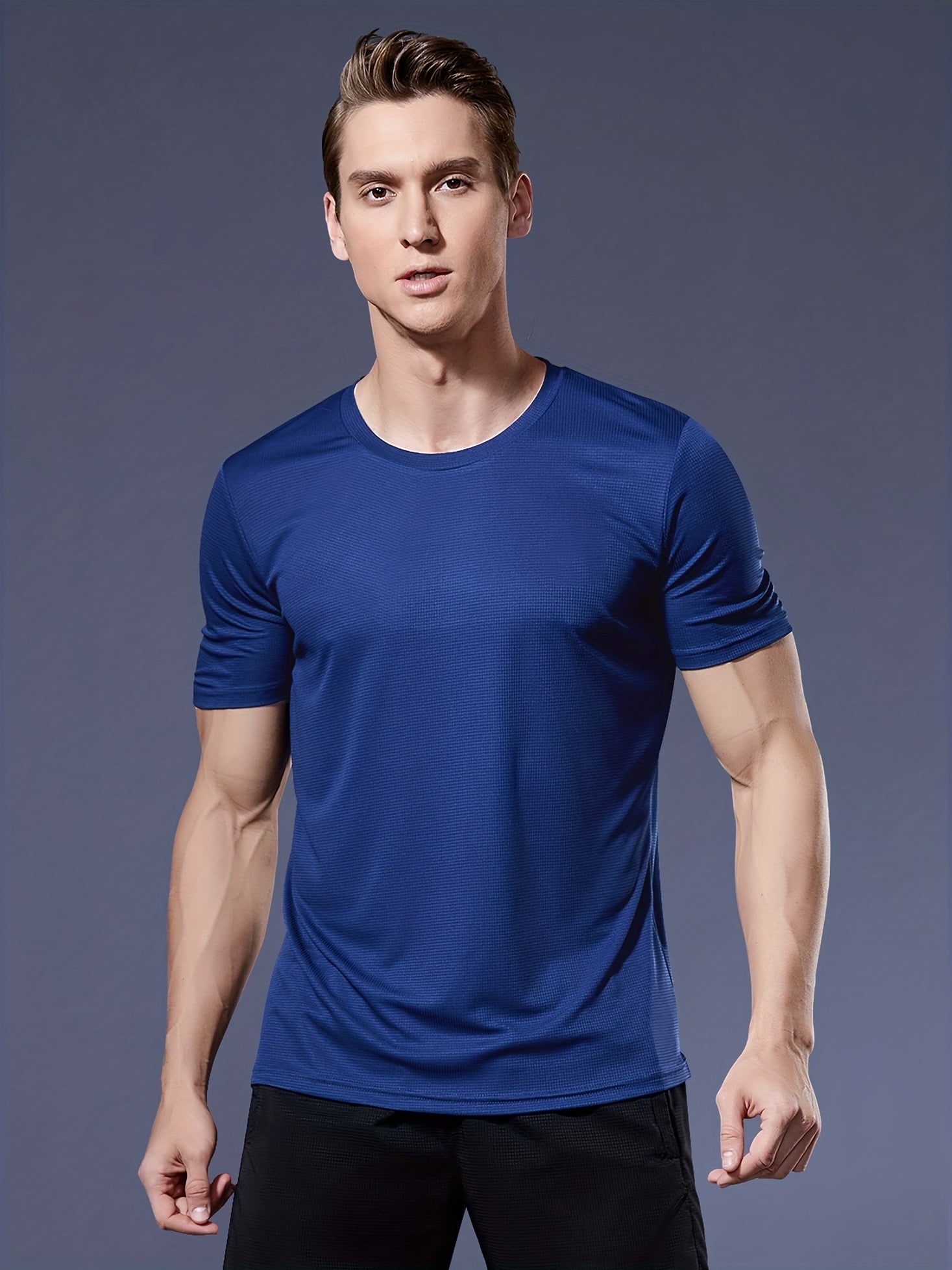Herren Leichtes Quick-Dry Sportshirt mit Rundhals