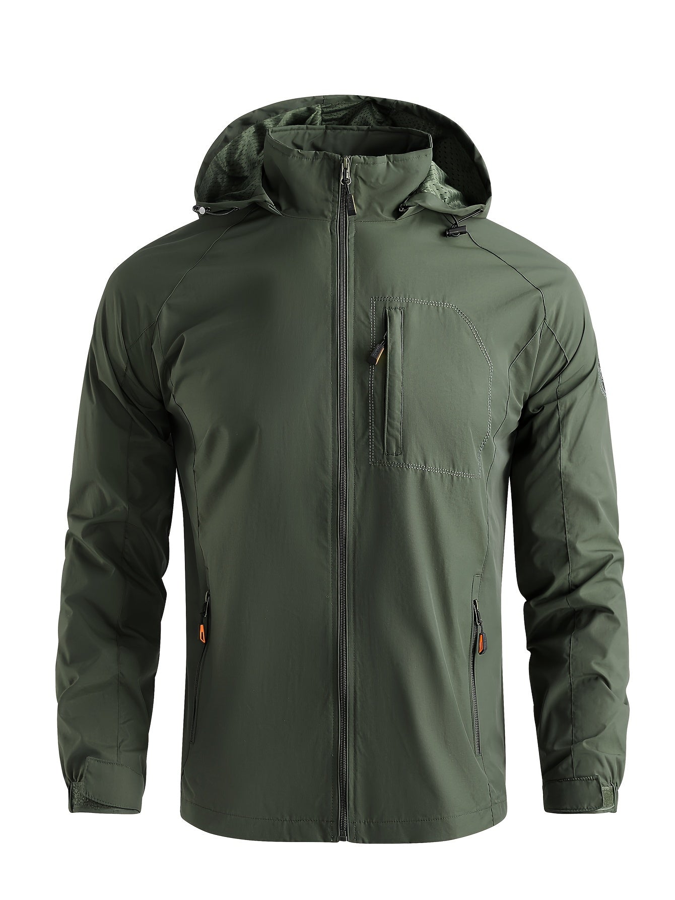 Herren Leichte Packbare Laufjacke mit Kapuze
