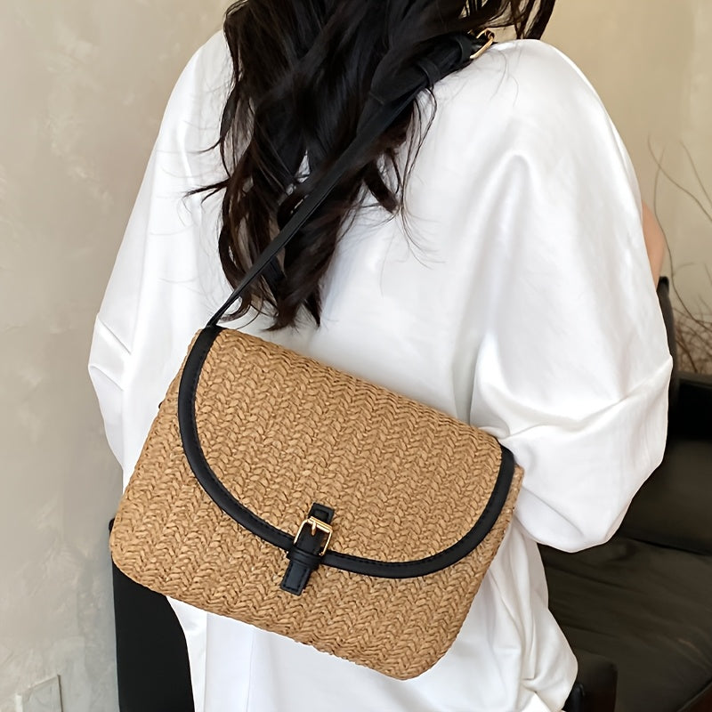 Marivelle™ | Damen Schultertasche Faux Stroh für Reisen & Alltag