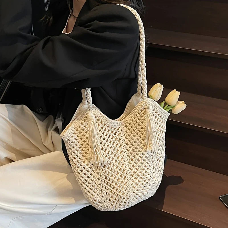 Geflochtene Tote Bag – Leicht, Geräumig & Natürlich Stilvoll