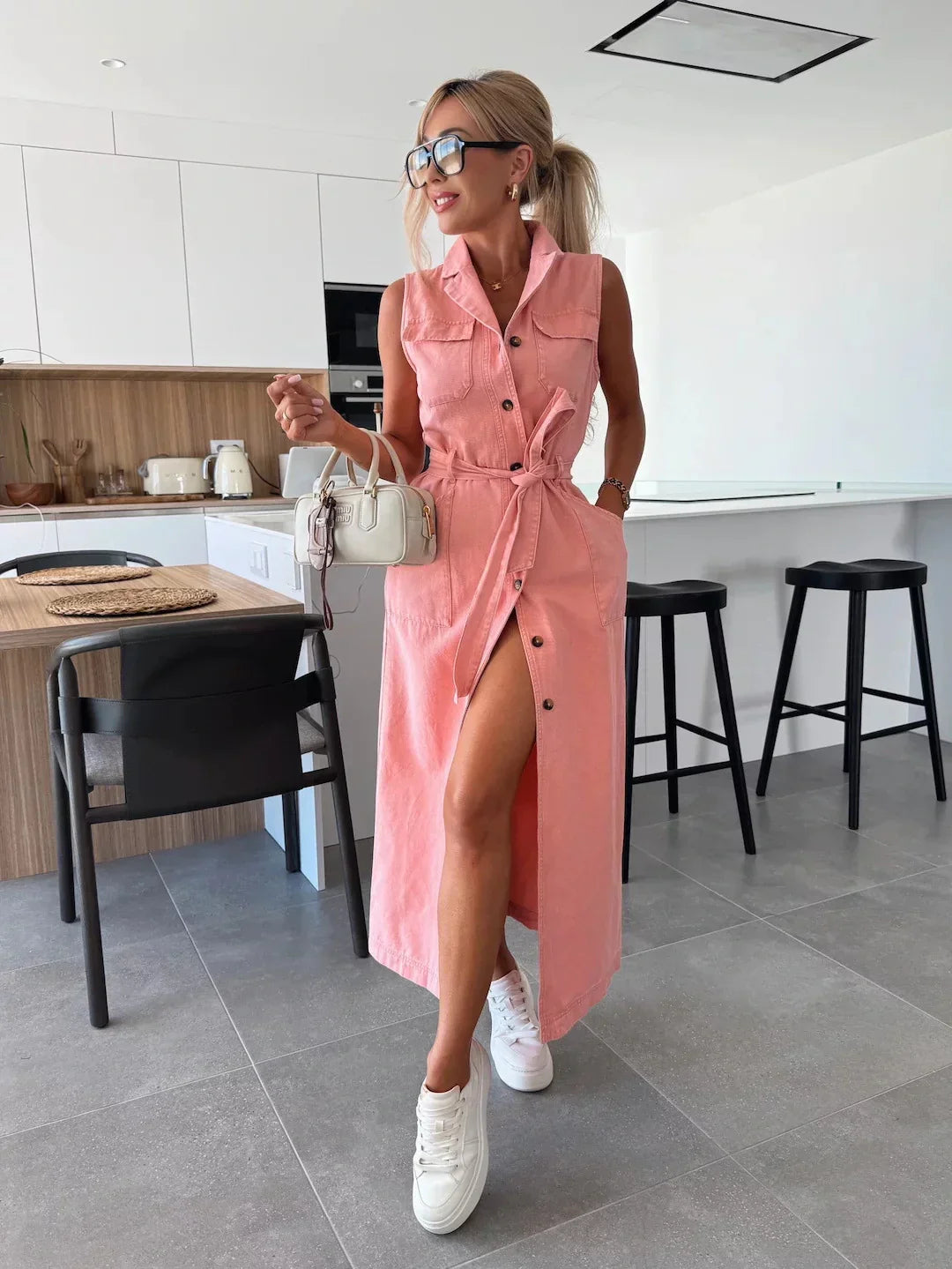 Isabelle | Damen Maxi-Jeanskleid Zeitlos & Elegant