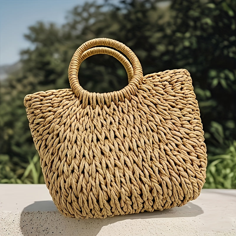 Kaqise™ | Kleine Damen Beach Bag aus Geflochtenem Stroh