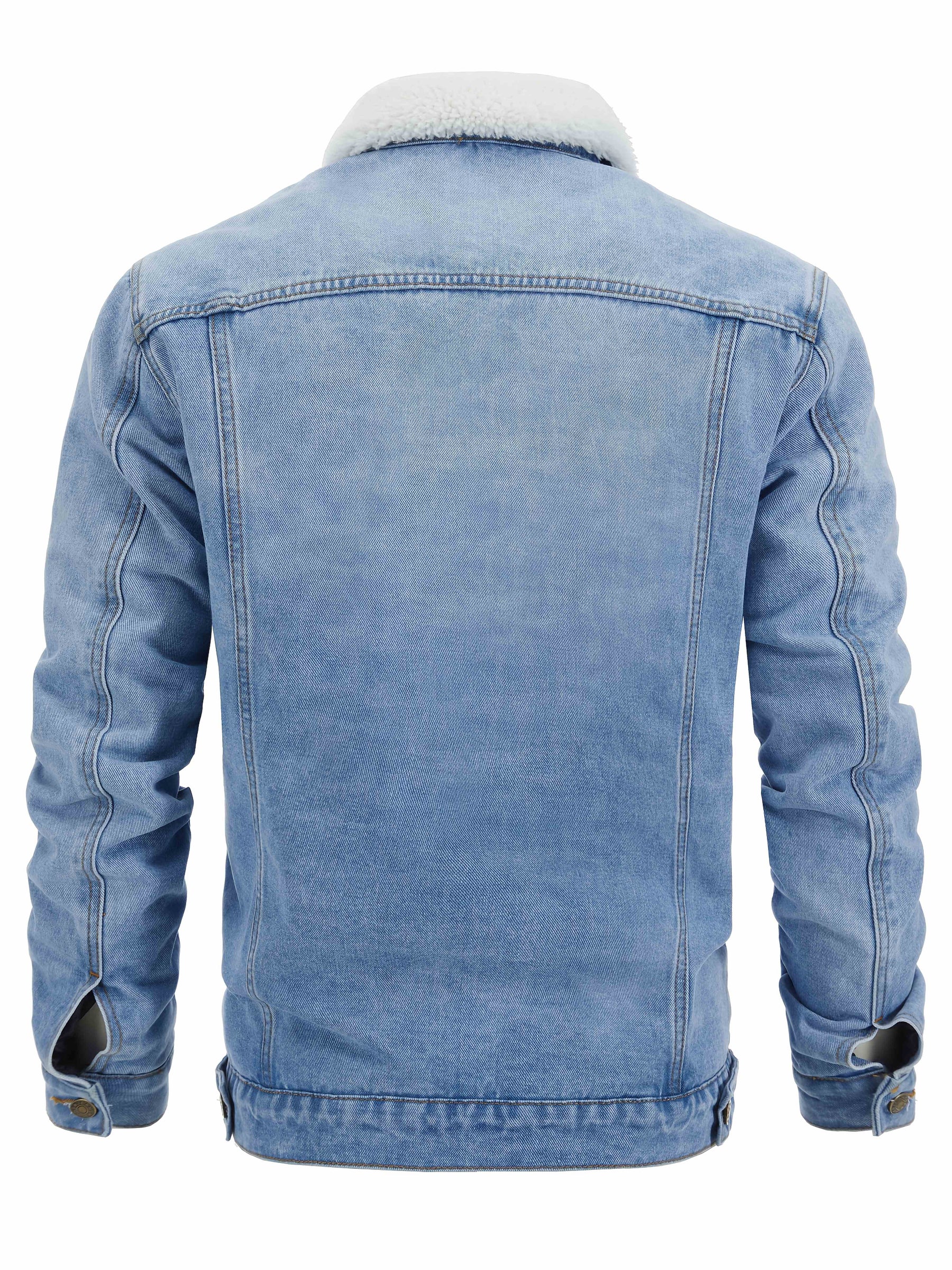 Herren Slim Fit Jeansjacke mit Vintage-Reverskragen
