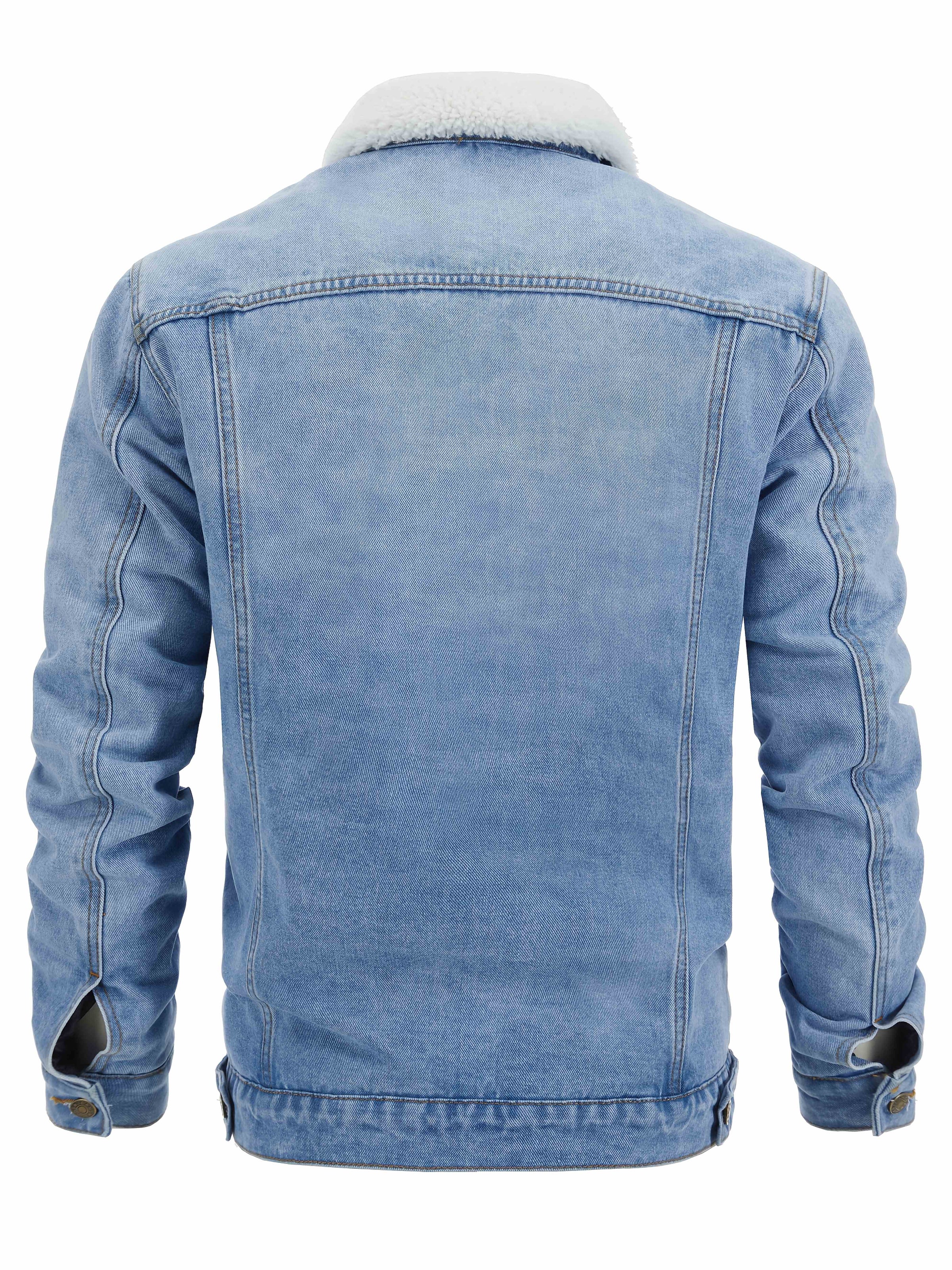 Herren Slim Fit Jeansjacke mit Vintage-Reverskragen