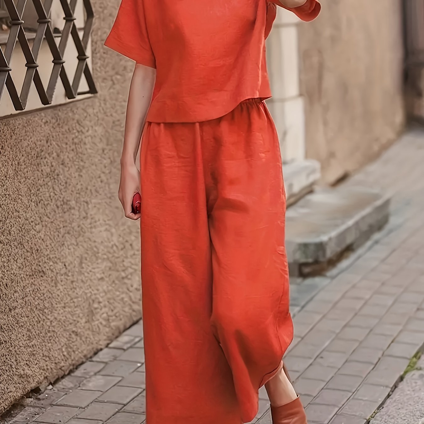 Damen Hosenanzug – Elegant & Weite Hose Lässig