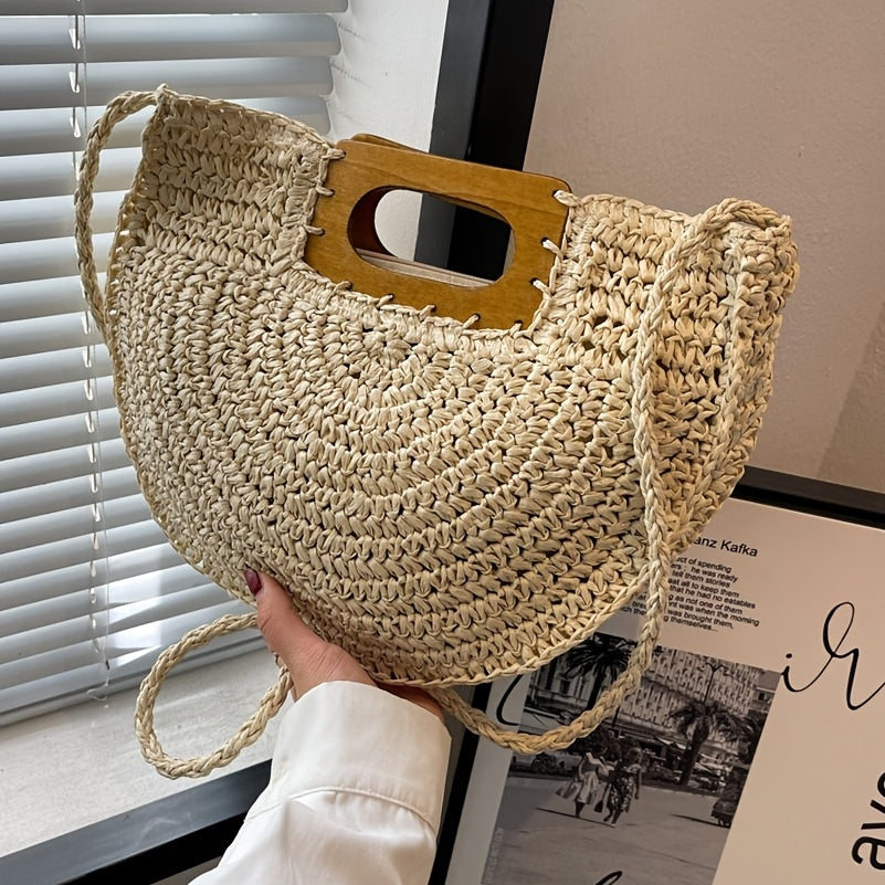 Kaqise™ | Damen Beach Bag aus Stroh für Sommer & Urlaub