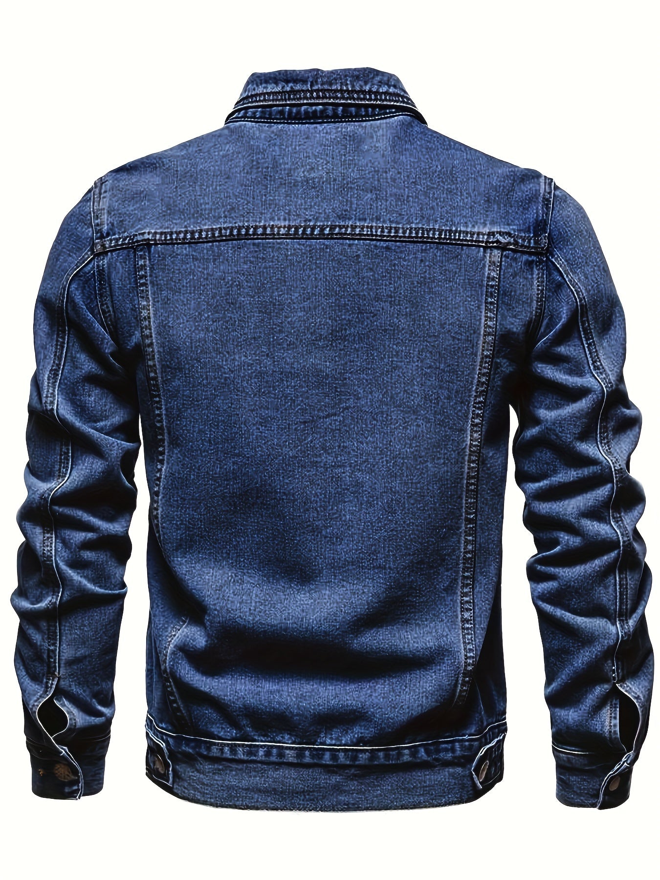 Herren Slim Fit Jeansjacke mit Vintage-Reverskragen