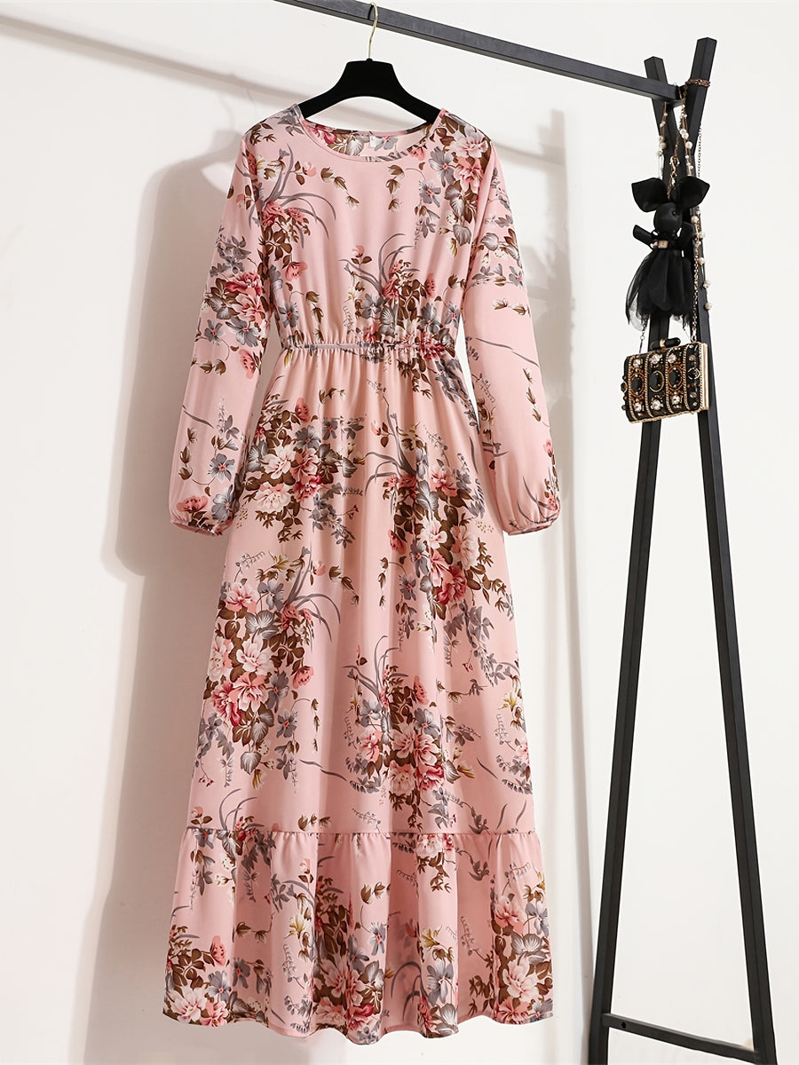 Damen Boho Maxikleid mit Floralprint