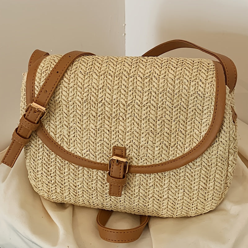 Marivelle™ | Damen Schultertasche Faux Stroh für Reisen & Alltag