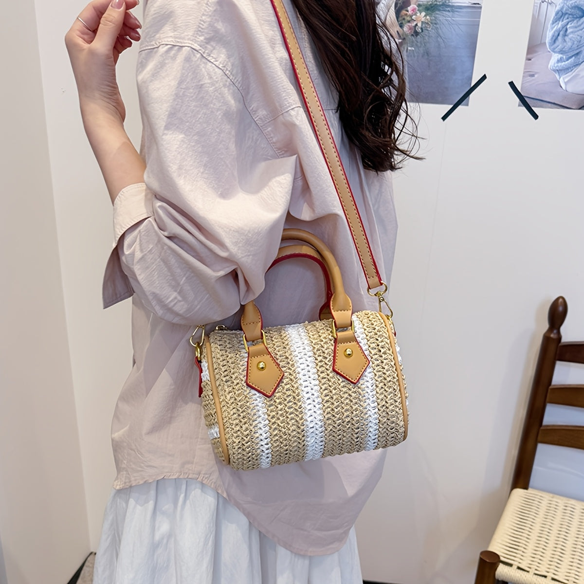 Elegante Damen Crossbody Bag mit Geflochtener Textur