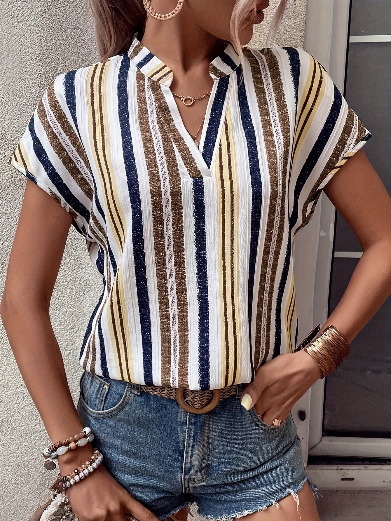 Damen Elegante Bluse mit Fledermausärmeln