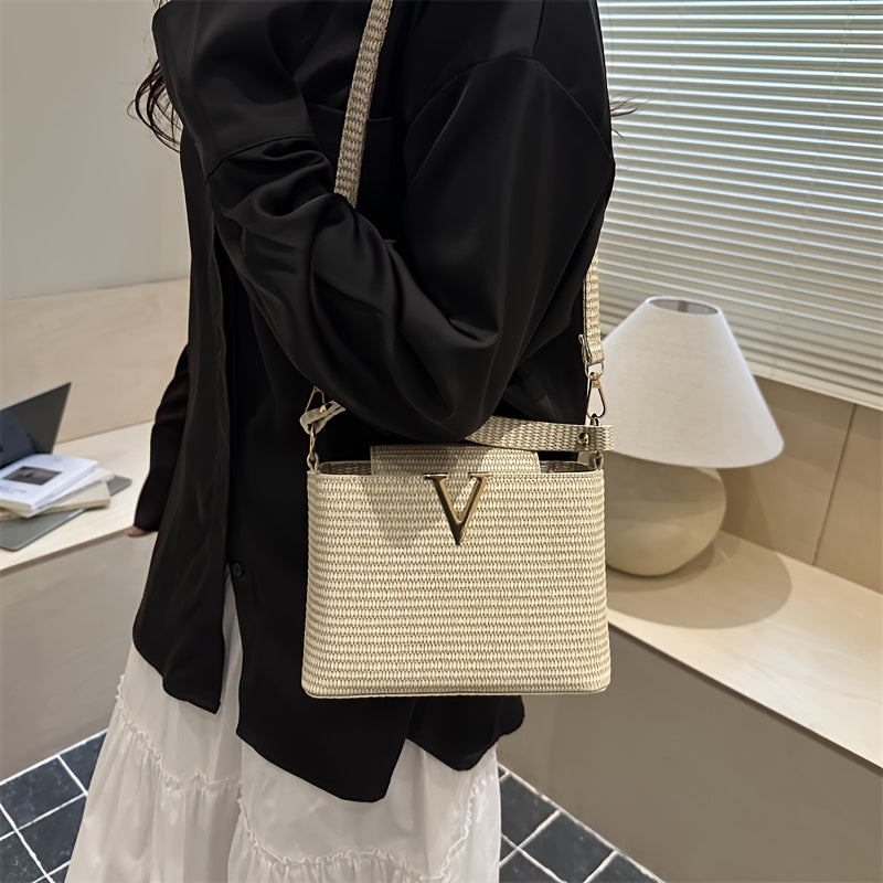 Damen Crossbody Bag Geflochten für Sommer & Reisen