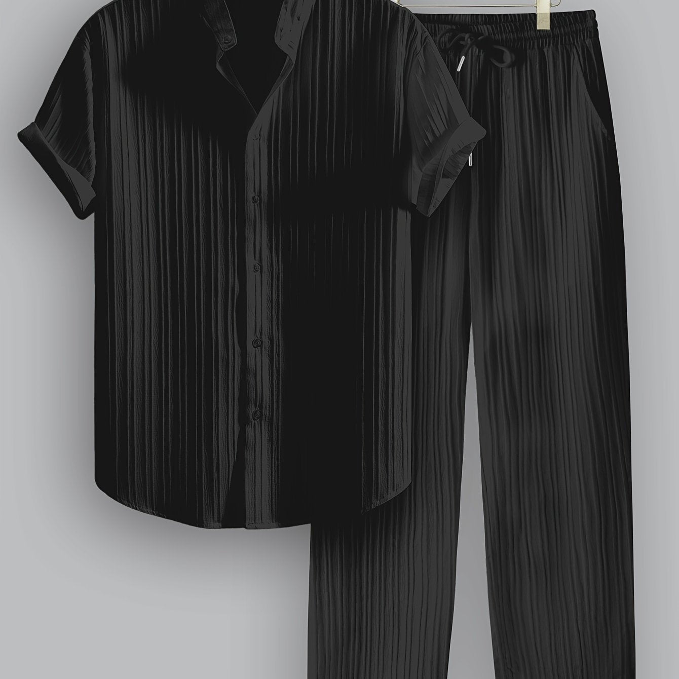 Herren Sommer Set mit Kurzarmhemd und Kordelzughose