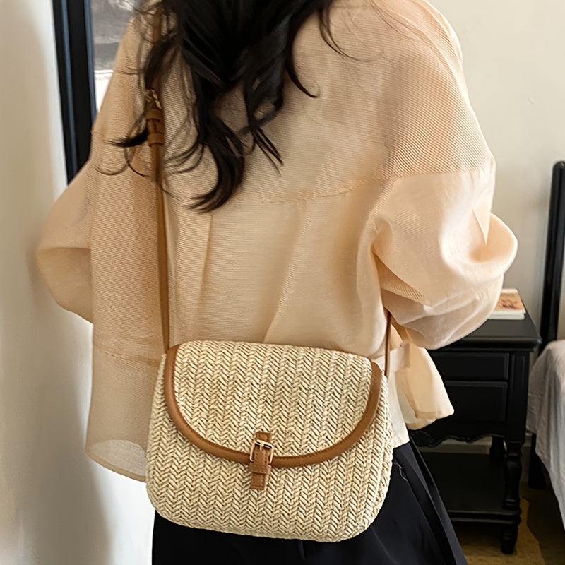 Marivelle™ | Damen Schultertasche Faux Stroh für Reisen & Alltag
