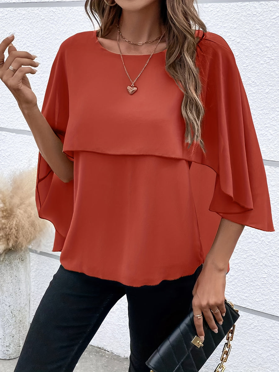 Damen Asymmetrisches Top in Einfarbigem Design