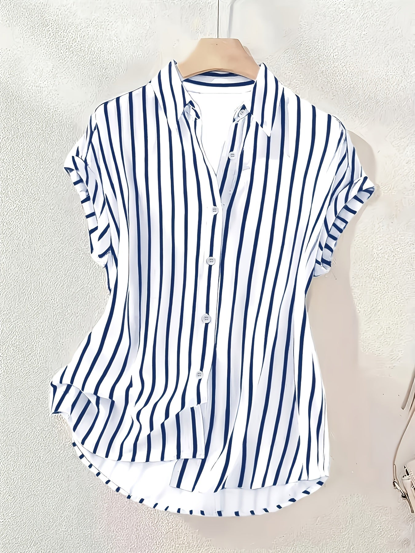 Damen Bluse – Gestreift & Reverskragen Elegant