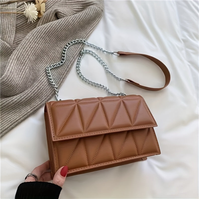 Livia | Elegante Gesteppte Umhängetasche mit Kette