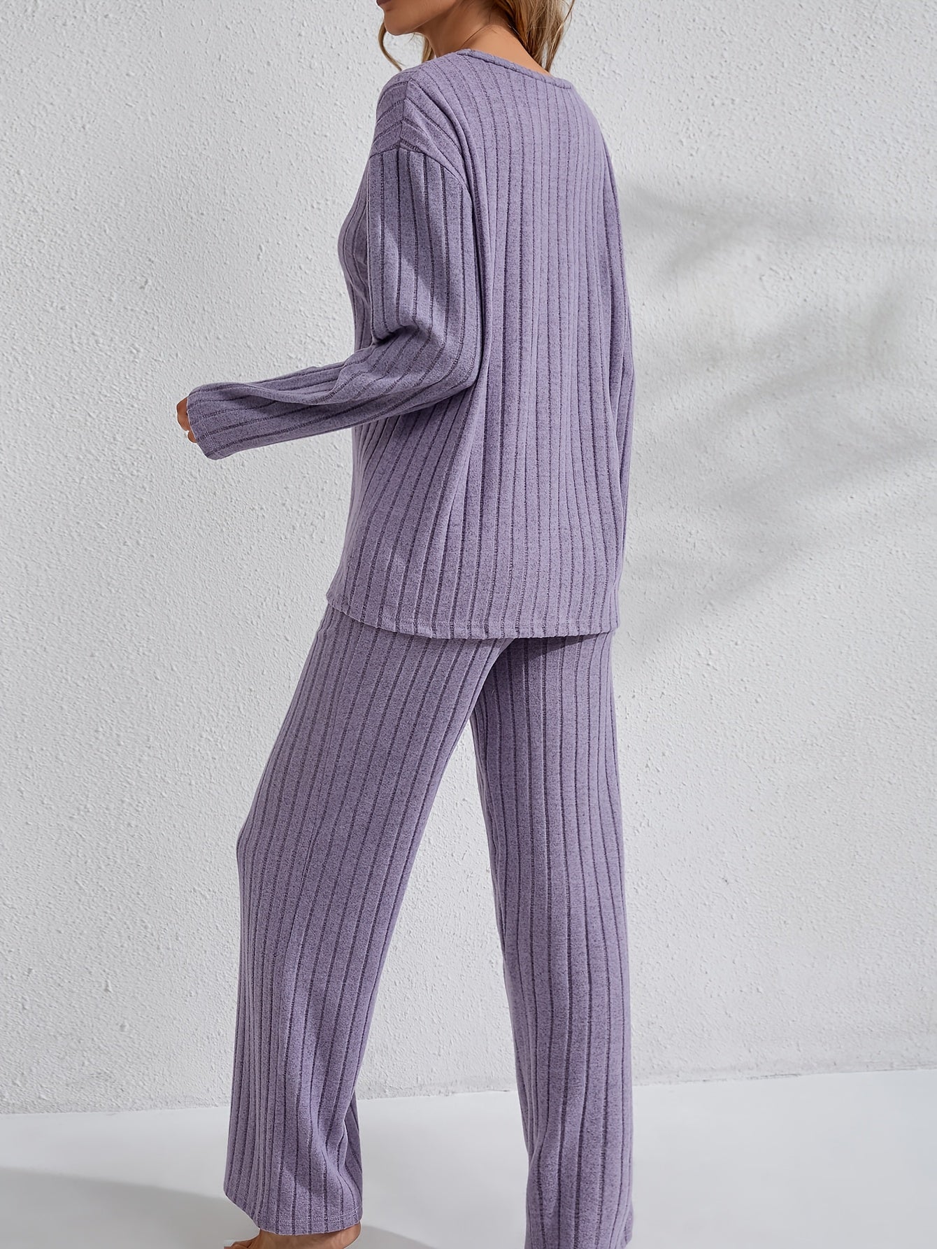 Damen Plus Size Loungewear Set mit Langarmtop und Hose