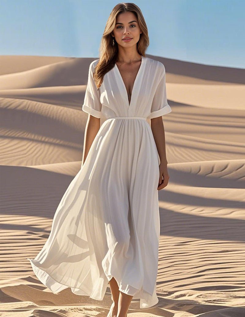 Damen Baumwollkleid mit Fließender Passform
