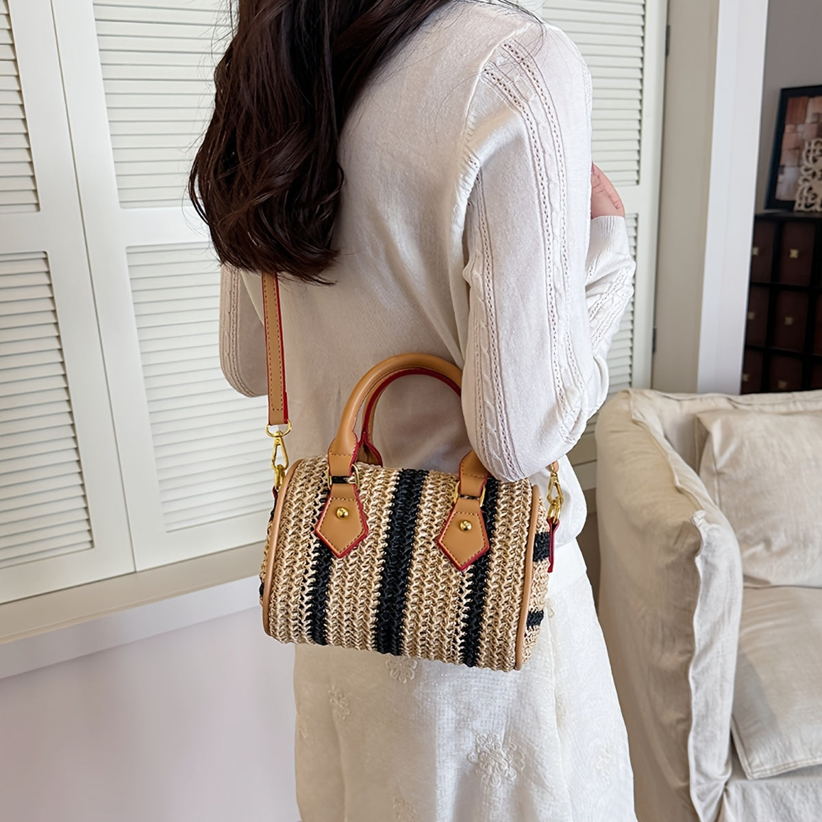 Elegante Damen Crossbody Bag mit Geflochtener Textur