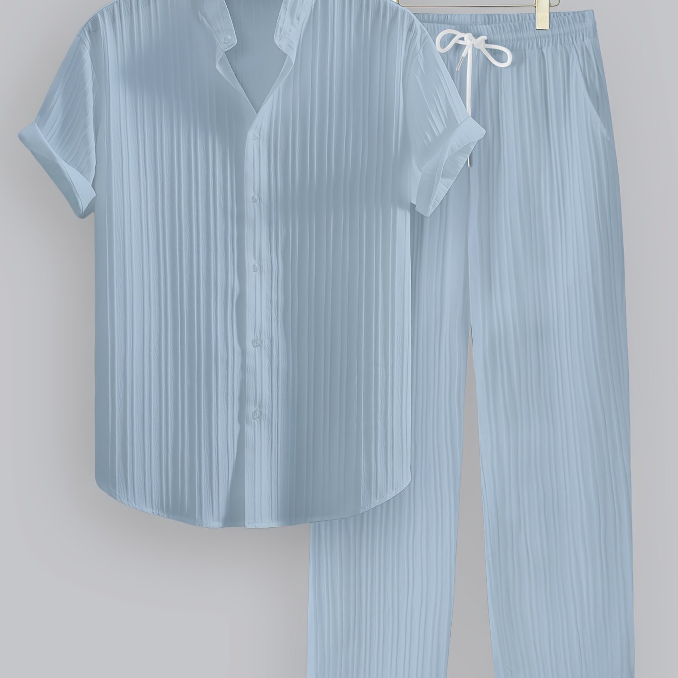 Herren Sommer Set mit Kurzarmhemd und Kordelzughose