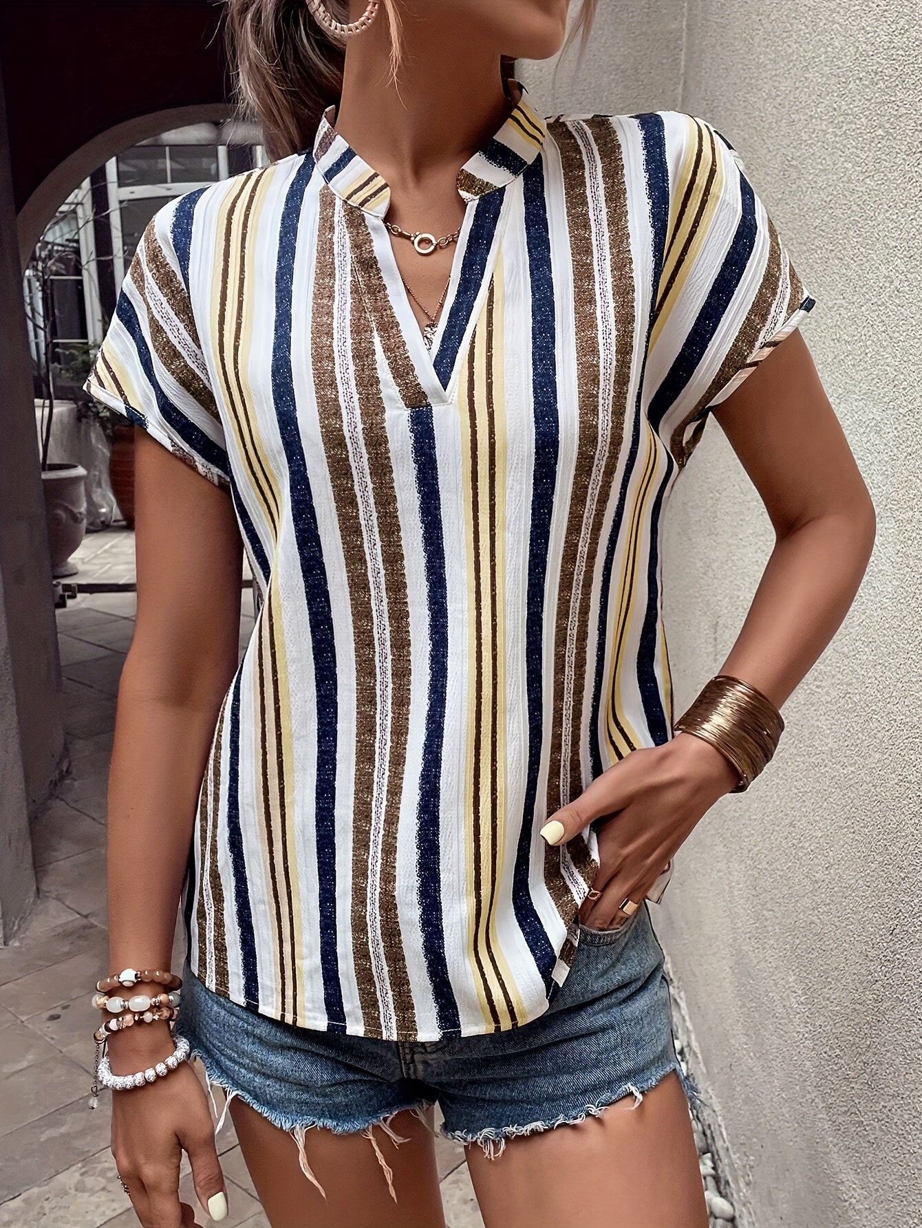 Damen Elegante Bluse mit Fledermausärmeln