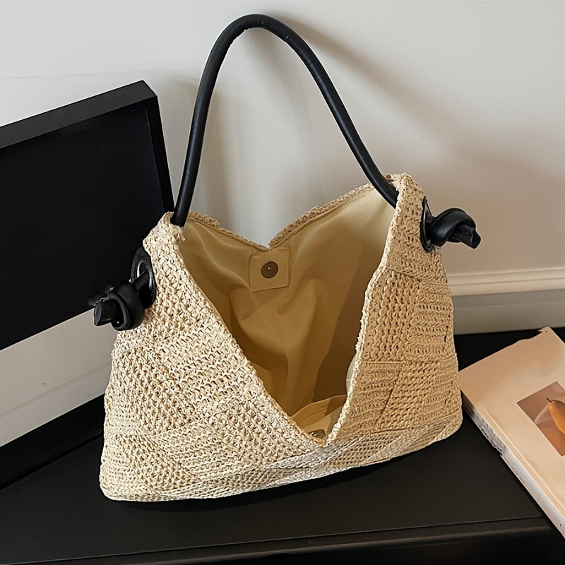 Marivelle™ | Große Damen Strandtasche Geflochten für Urlaub & Alltag