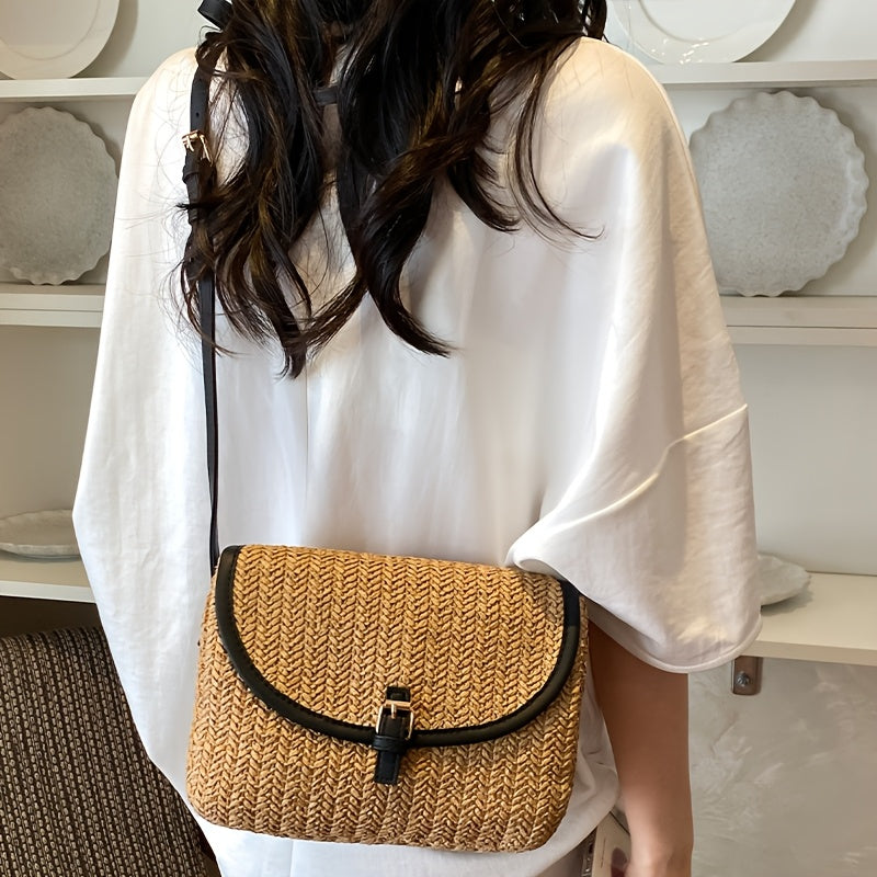 Marivelle™ | Damen Schultertasche Faux Stroh für Reisen & Alltag