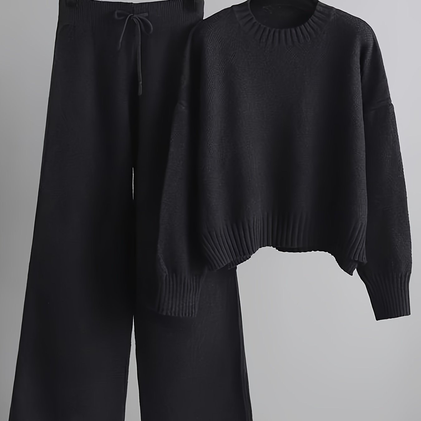 Damen Herbst Winter Set mit Lockerem Pullover und Weiter Hose
