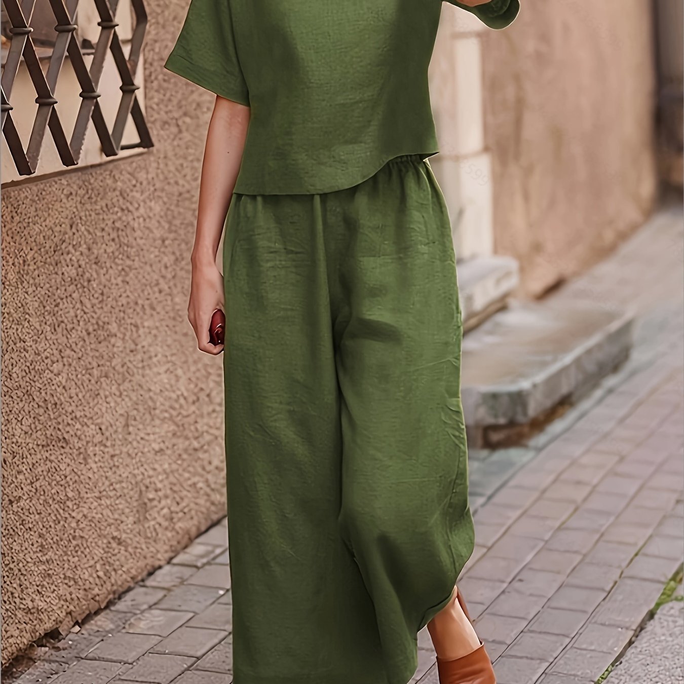 Damen Hosenanzug – Elegant & Weite Hose Lässig