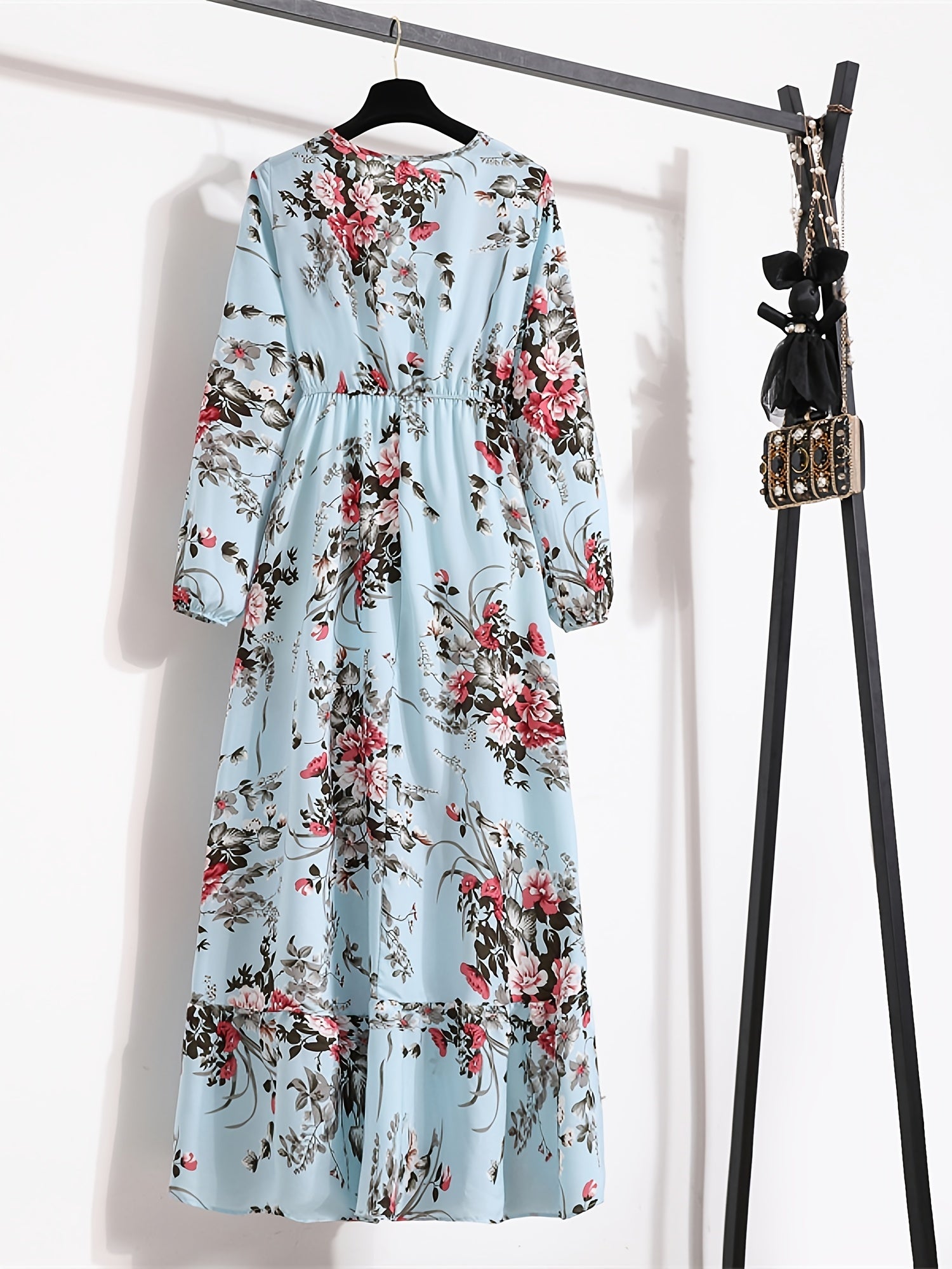 Damen Boho Maxikleid mit Floralprint