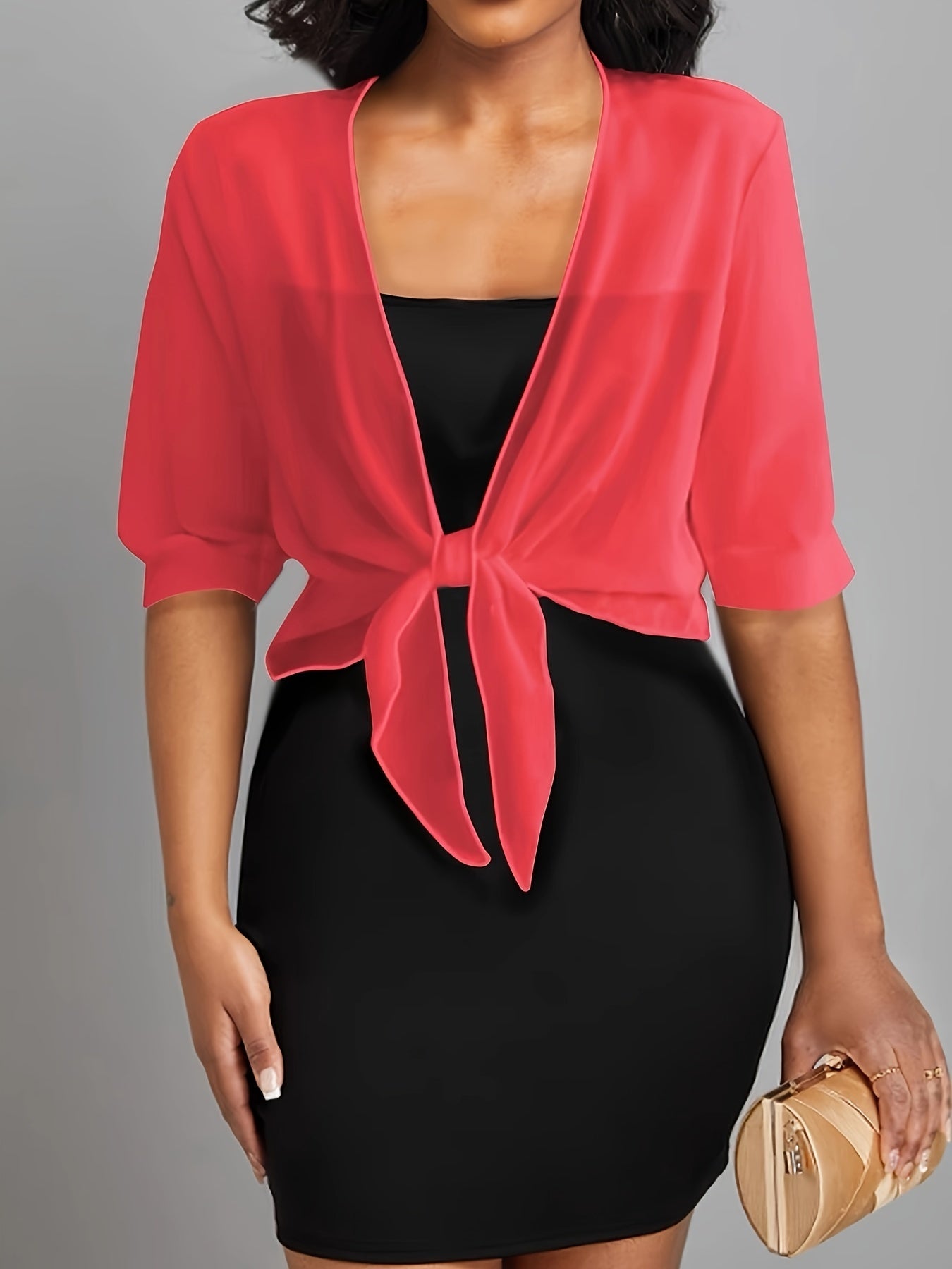 Damen Kleid mit Schal und Hemdjacke