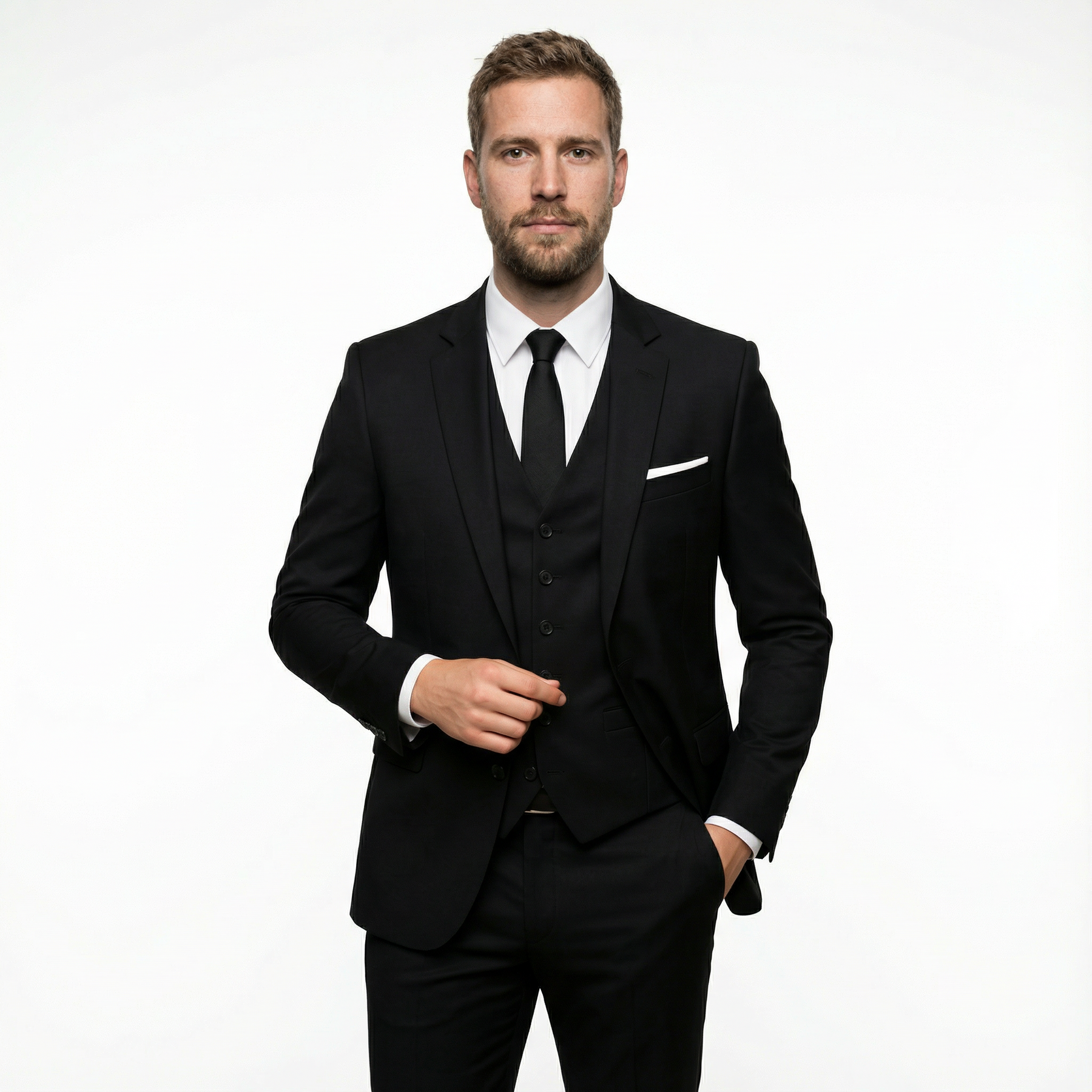 Herren Anzug – Dreiteilig Slim Fit mit Weste