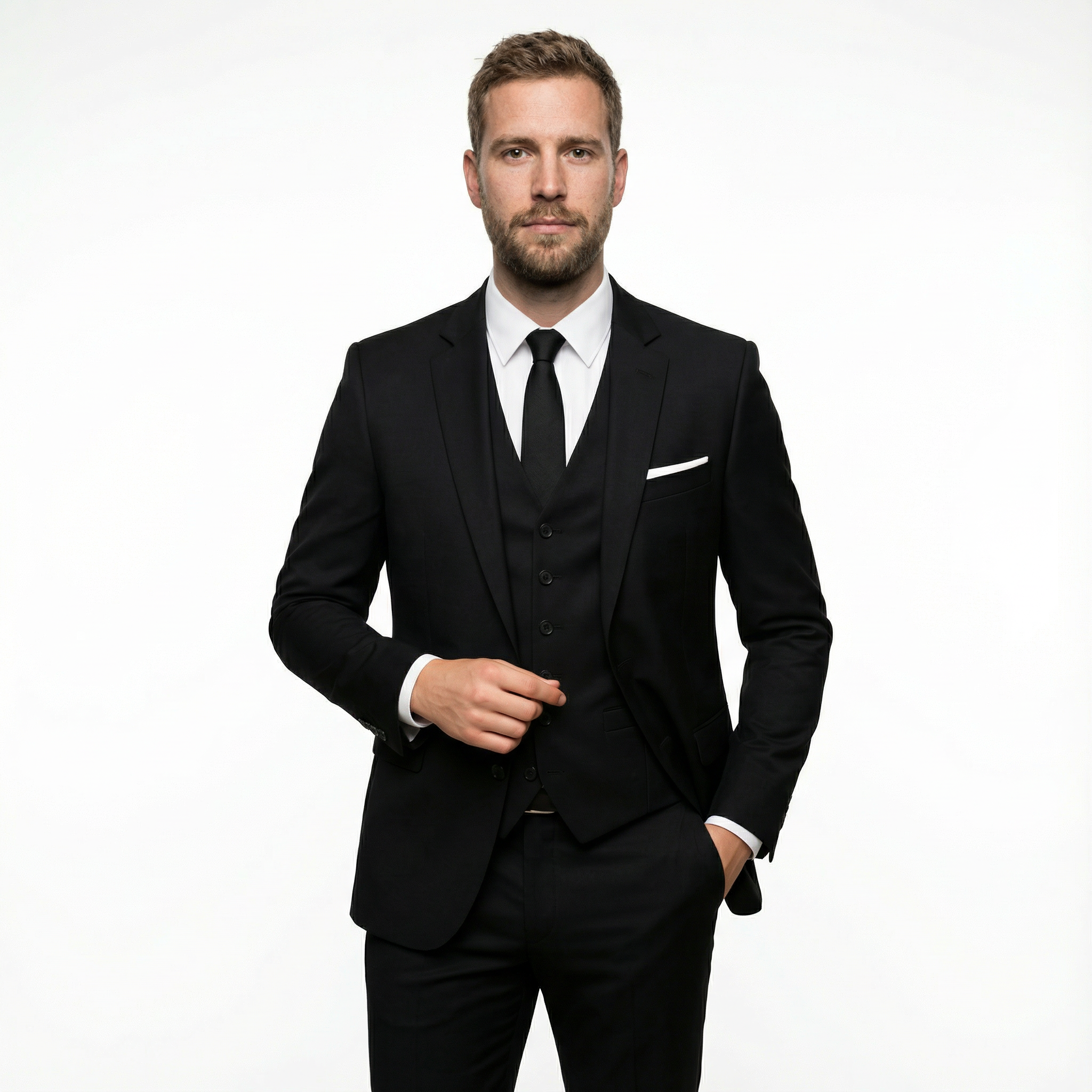 Herren Anzug – Dreiteilig Slim Fit mit Weste