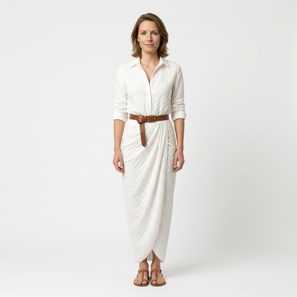 Damen Maxikleid – Elegant mit Taillengürtel