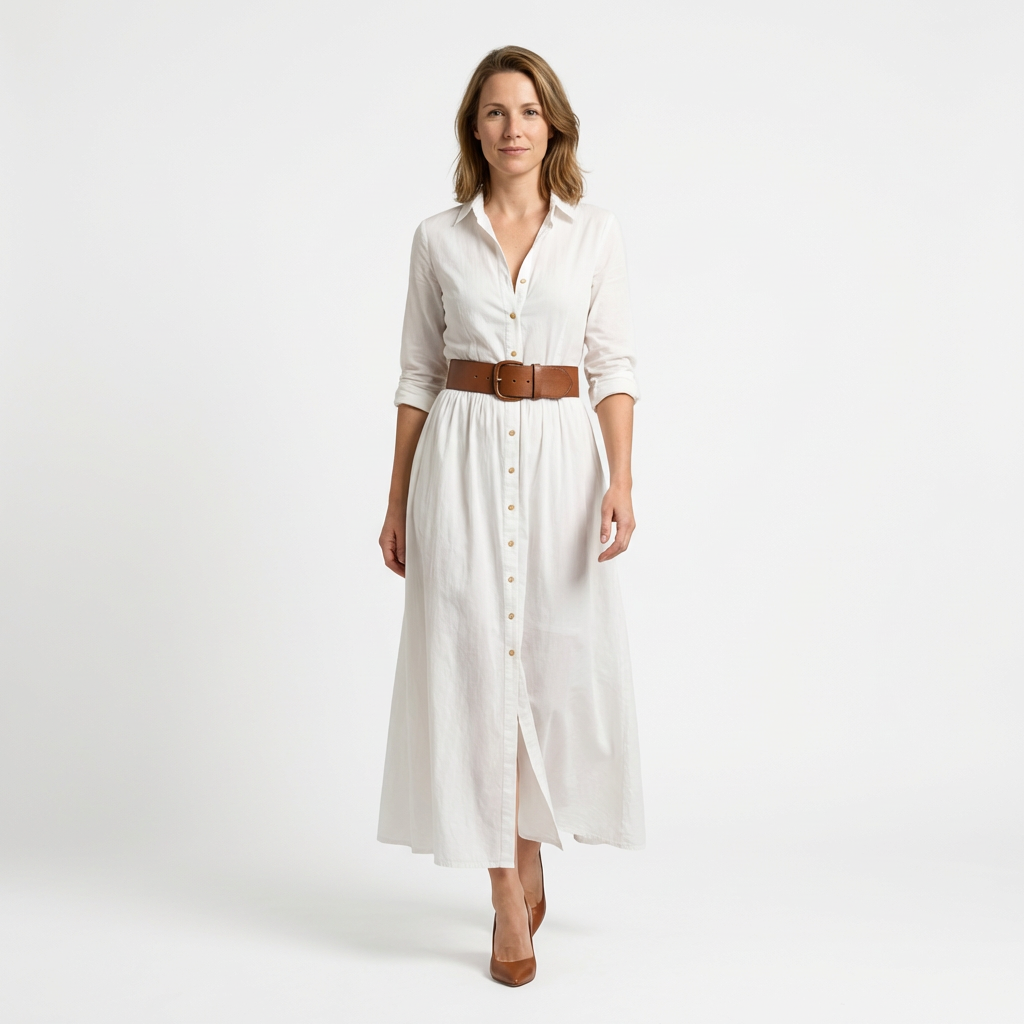 Damen Maxikleid – Plissee & Elegant