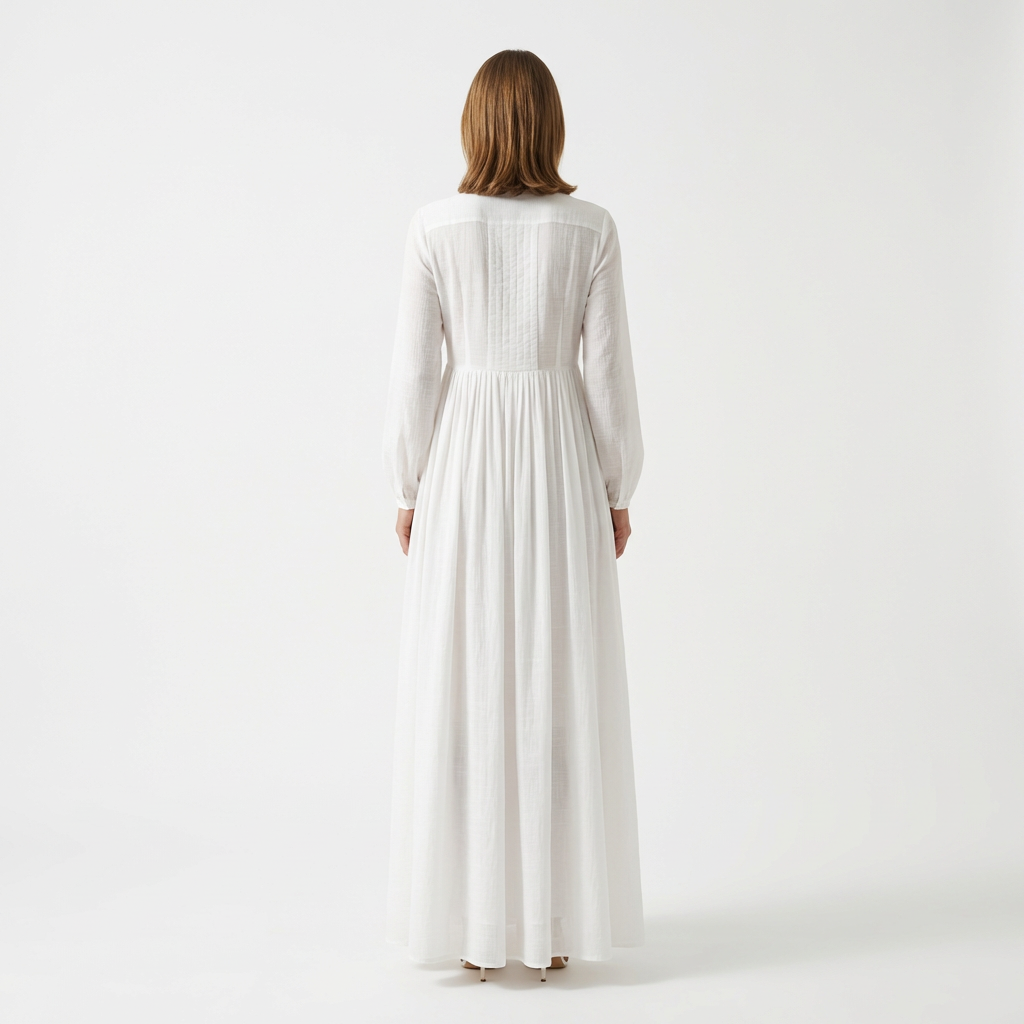 Damen Leinen Maxikleid – Minimalistisch