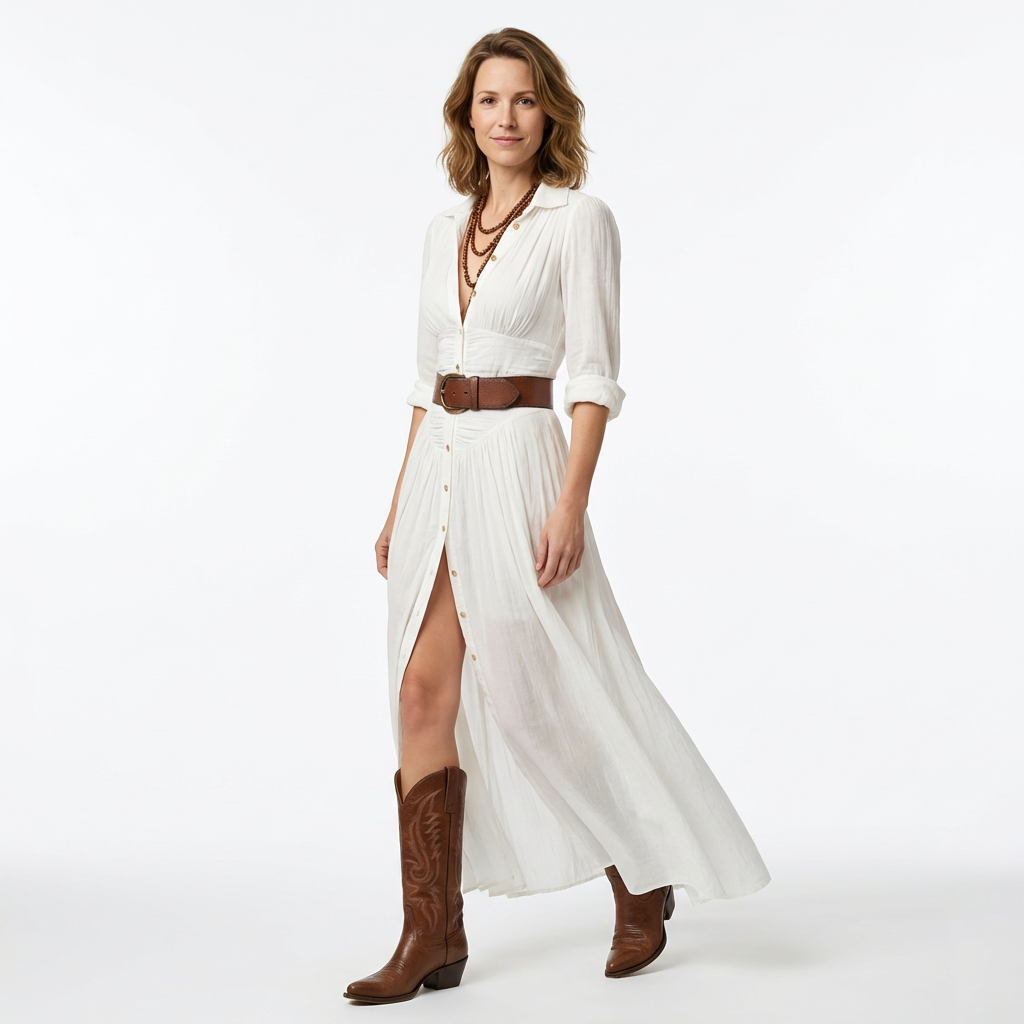 Damen Maxikleid – Plissee & Elegant