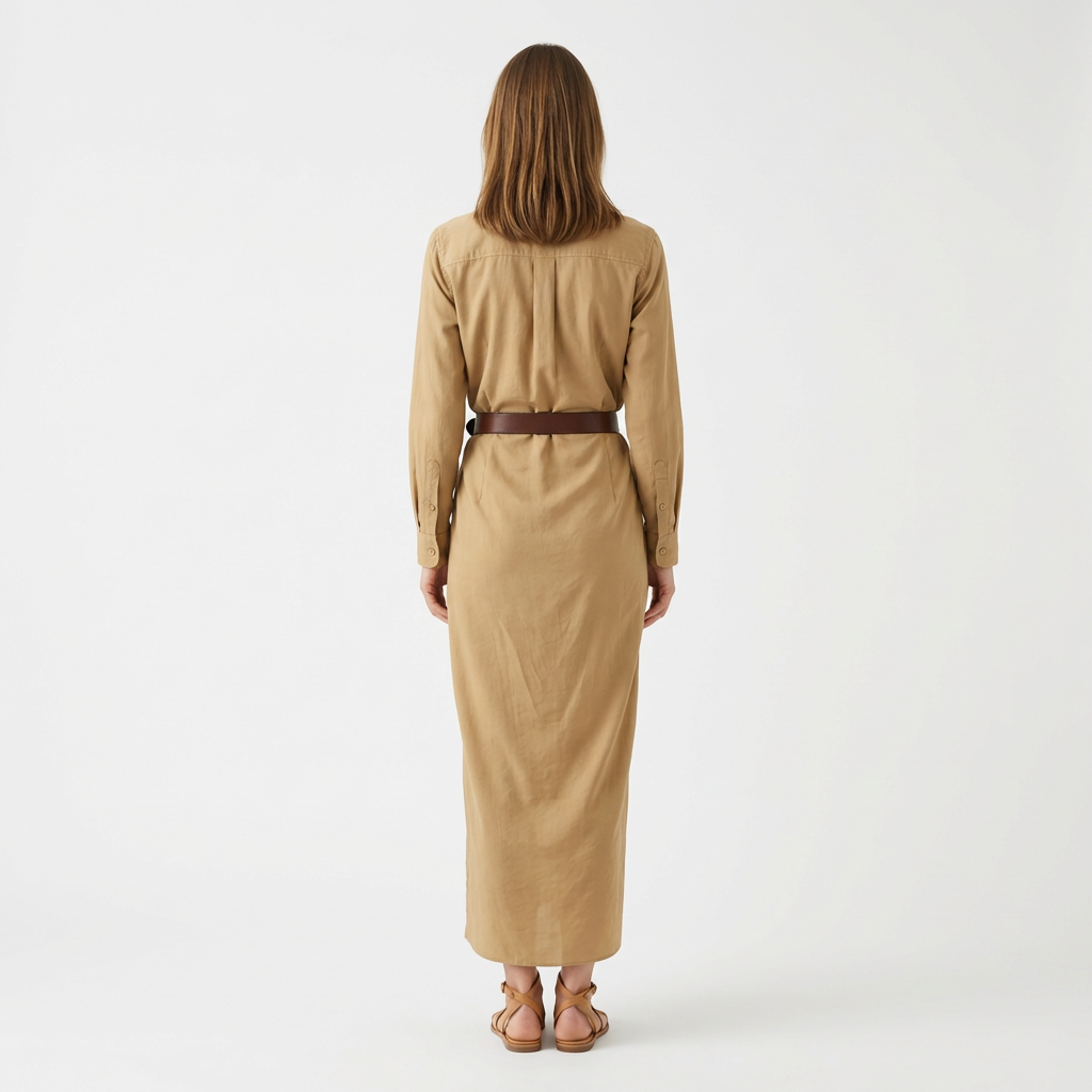 Damen Maxikleid – Elegant mit Taillengürtel