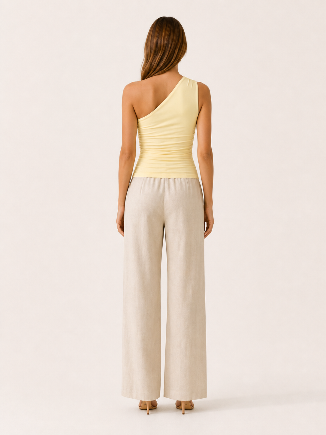 Ilyra Damen One-Shoulder Top – Figurbetont & Gerafft Elegant
