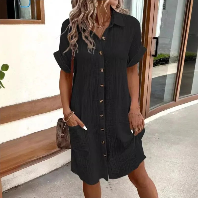 Carlijn™ Damen Sommerkleid – Mit Kragen